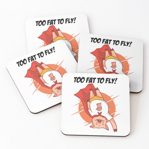 Item preview, Pig Superhero, flying down because of overweight. designed and sold by emphatic.