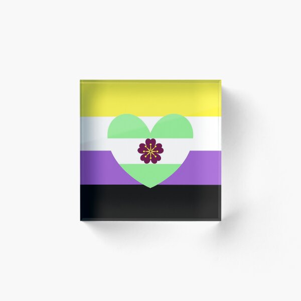 Aperçu de l'œuvre nonbinary flag with diamoric heart créée et vendue par Simplipride.