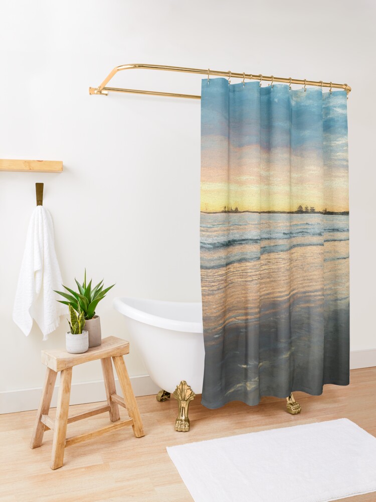 Alternate view of Sunrise at Port Fairy (Digital Painting) Shower Curtain