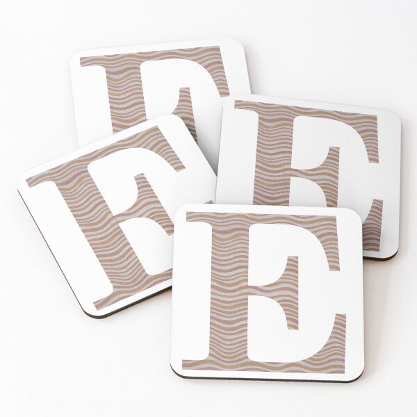 Item preview, Letter E Metallic Look Stripes Silver Gold Copper designed and sold by theartofvikki.