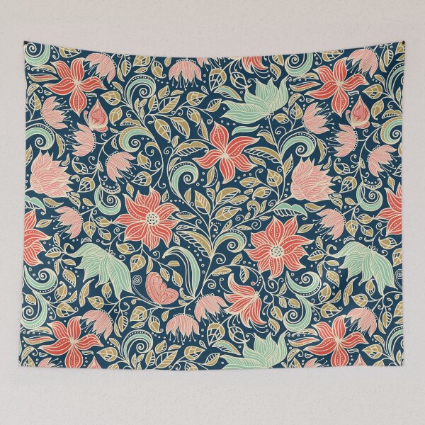 Item preview, colorful floral pattern in doodle style  designed and sold by Doodle-Shmoodle.