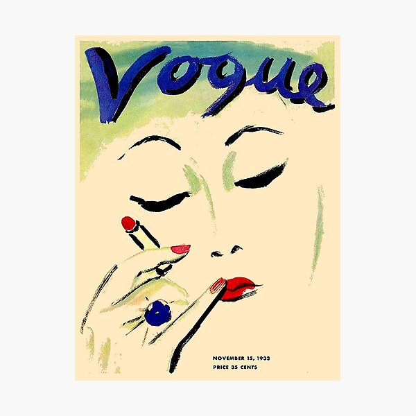 VOGUE : Vintage 1933 Magazine Makeup Advertising Print Photographic Print