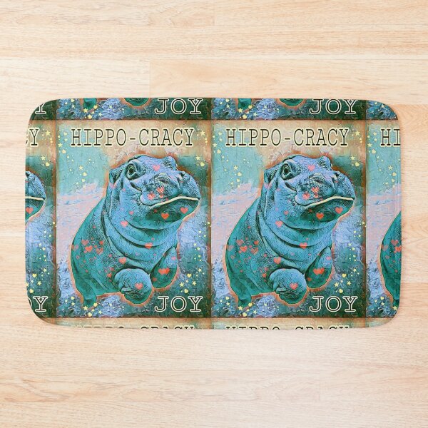 Item preview, Hippo-Cracy 2 in teal designed and sold by NolaJere.