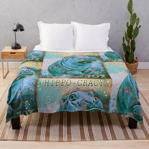 Item preview, Hippo-Cracy 2 in teal designed and sold by NolaJere.