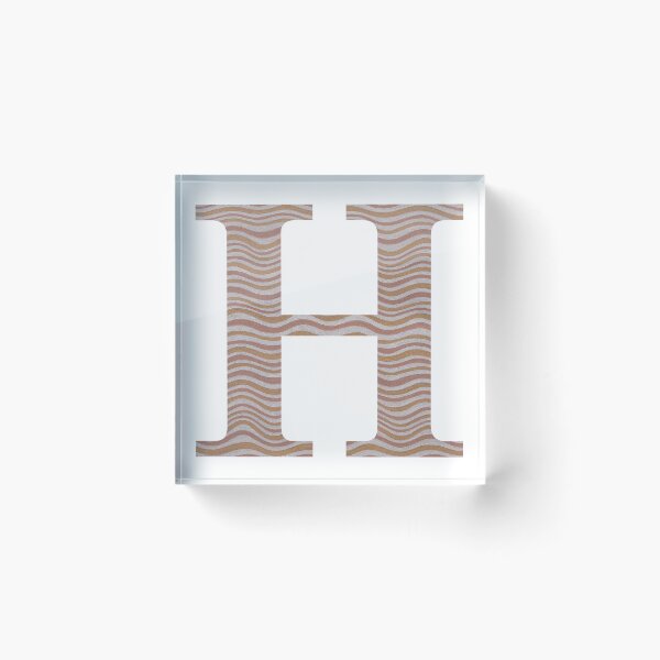 Item preview, Letter H Metallic Look Stripes Silver Gold Copper designed and sold by theartofvikki.