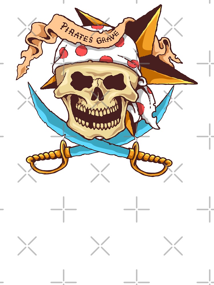 T-shirt design with a pirate skull and saber Vector Image