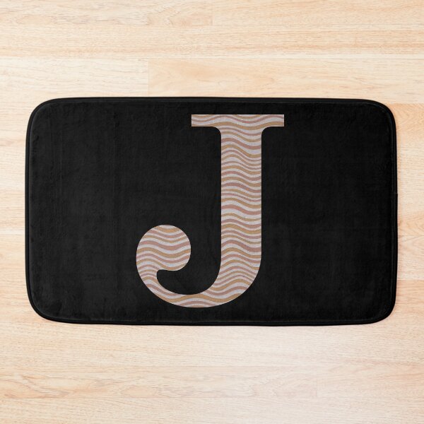 Item preview, Letter J Metallic Look Stripes Silver Gold Copper designed and sold by theartofvikki.