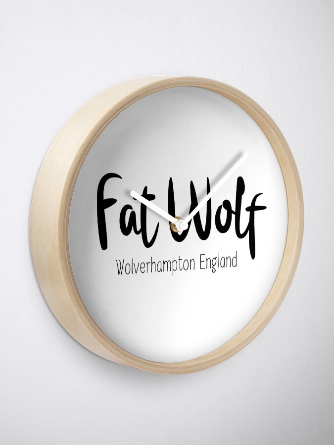 Alternate view of Fat Wolf Logo (Black) Clock