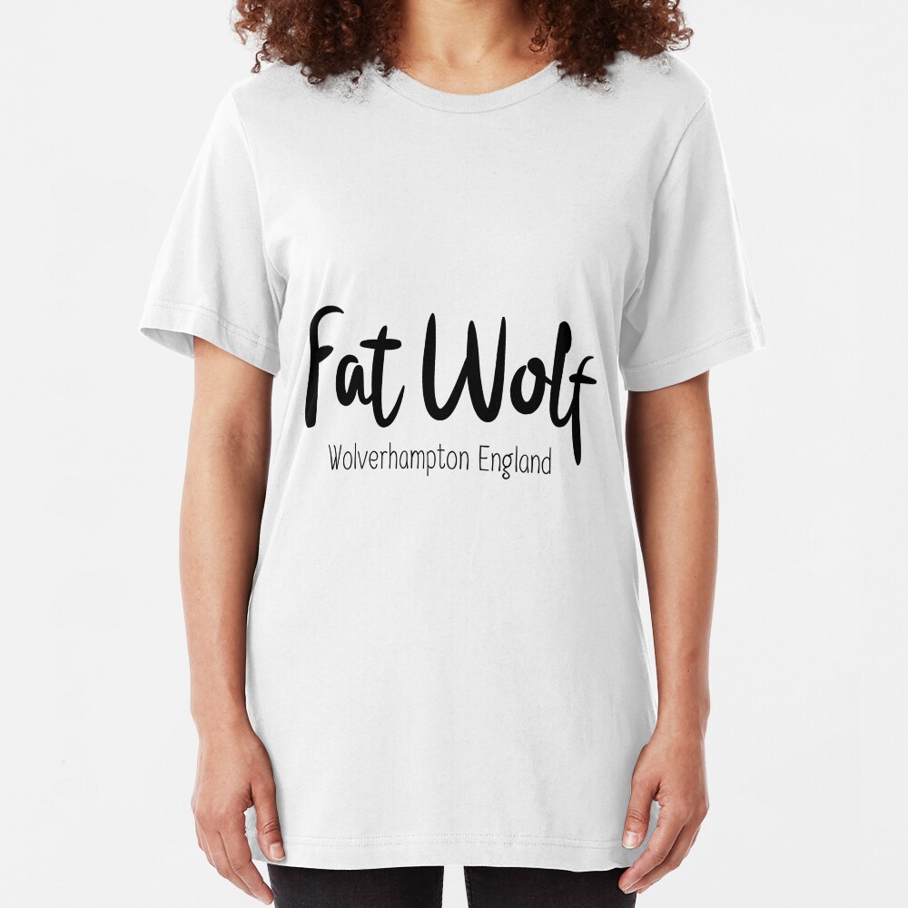Fat Wolf Logo (Black) Slim Fit T-Shirt