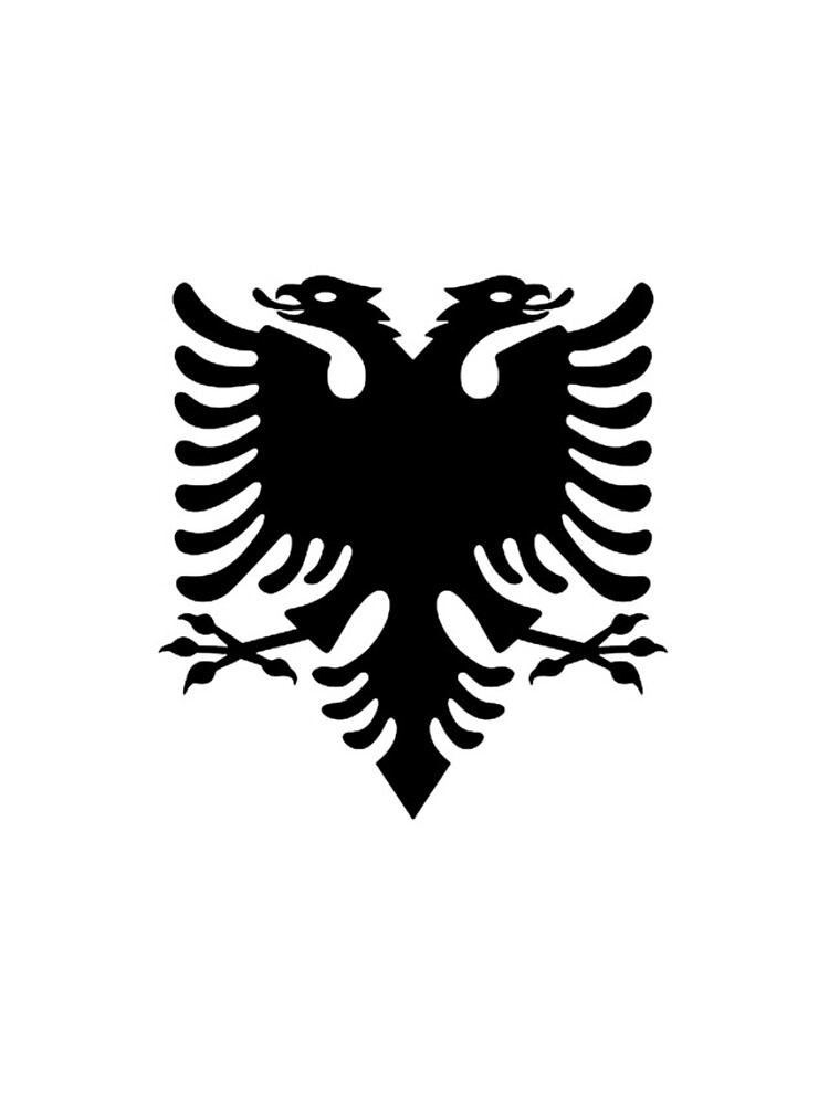 Albania. Albanian Black Eagle, Albanian Flag, Flag of Albania, Tale of the Eagle, Black on White. by TOMSREDBUBBLE