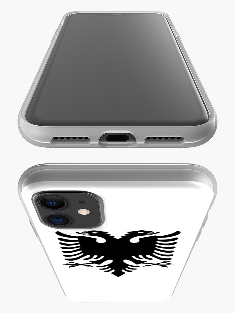 Alternate view of Albania. Albanian Black Eagle, Albanian Flag, Flag of Albania, Tale of the Eagle, Black on White. iPhone Case & Cover