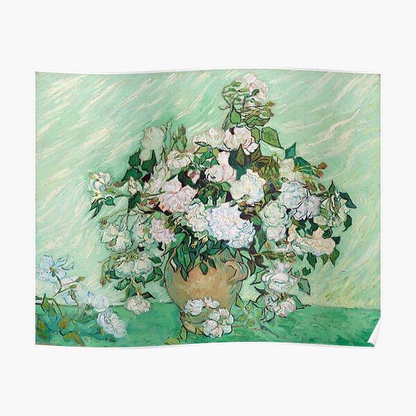 Vincent Van Gogh Still Life - Vase with Pink Roses Poster