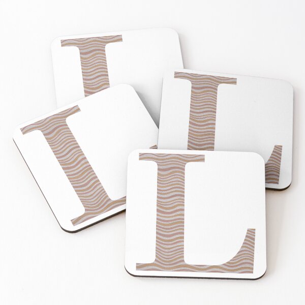 Item preview, Letter L Metallic Look Stripes Silver Gold Copper designed and sold by theartofvikki.