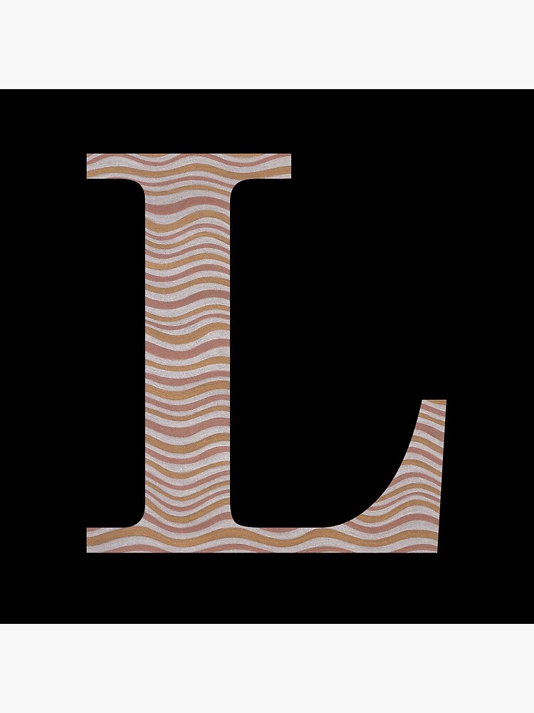 Letter L Metallic Look Stripes Silver Gold Copper by theartofvikki