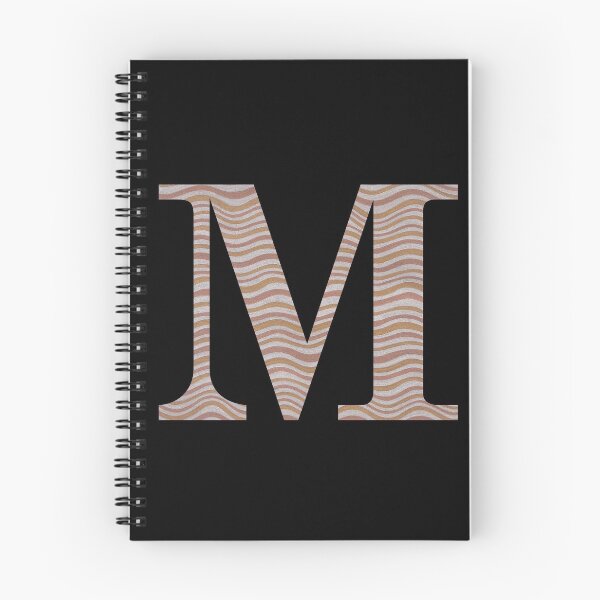 Item preview, Letter M Metallic Look Stripes Silver Gold Copper designed and sold by theartofvikki.