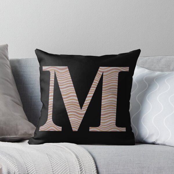 Item preview, Letter M Metallic Look Stripes Silver Gold Copper designed and sold by theartofvikki.