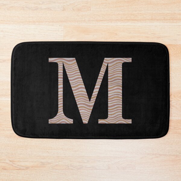 Item preview, Letter M Metallic Look Stripes Silver Gold Copper designed and sold by theartofvikki.