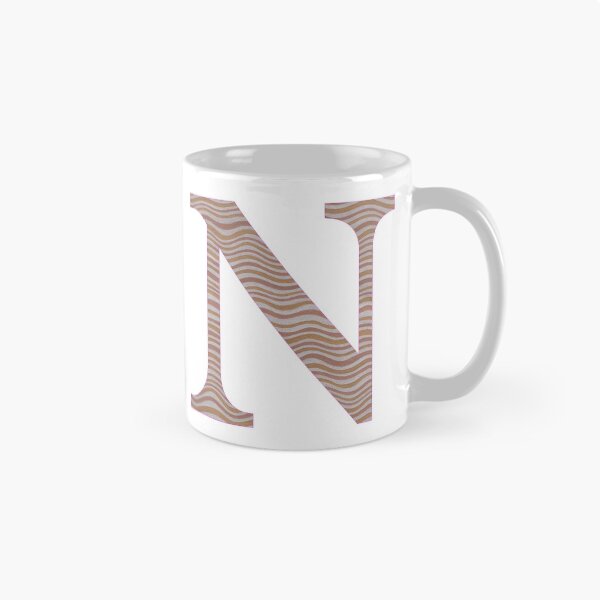 Item preview, Letter N Metallic Look Stripes Silver Gold Copper designed and sold by theartofvikki.