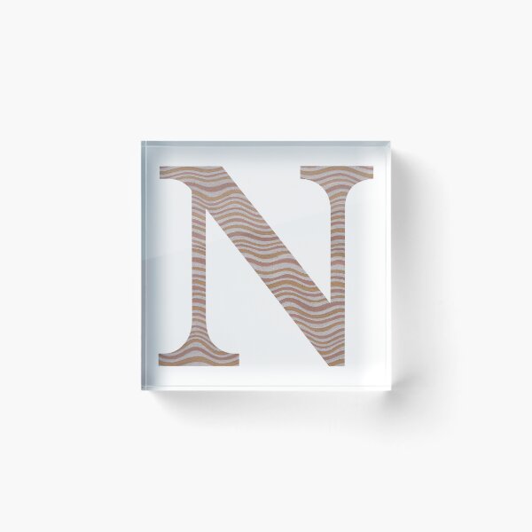 Item preview, Letter N Metallic Look Stripes Silver Gold Copper designed and sold by theartofvikki.