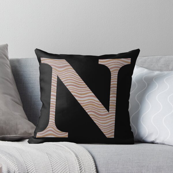 Item preview, Letter N Metallic Look Stripes Silver Gold Copper designed and sold by theartofvikki.