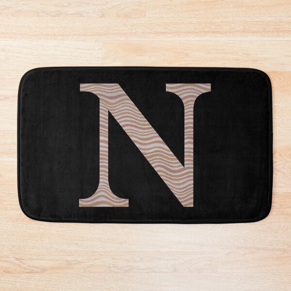 Item preview, Letter N Metallic Look Stripes Silver Gold Copper designed and sold by theartofvikki.