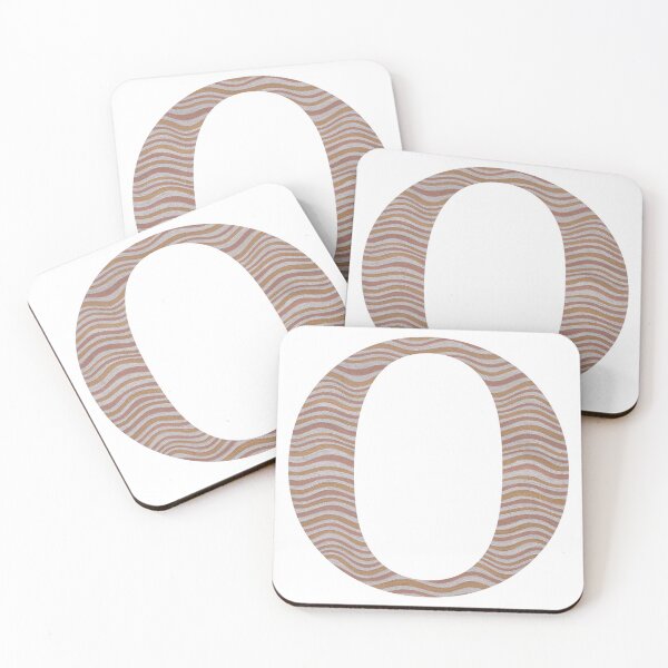 Item preview, Letter O Metallic Look Stripes Silver Gold Copper designed and sold by theartofvikki.