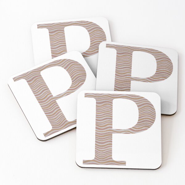 Item preview, Letter P Metallic Look Stripes Silver Gold Copper designed and sold by theartofvikki.
