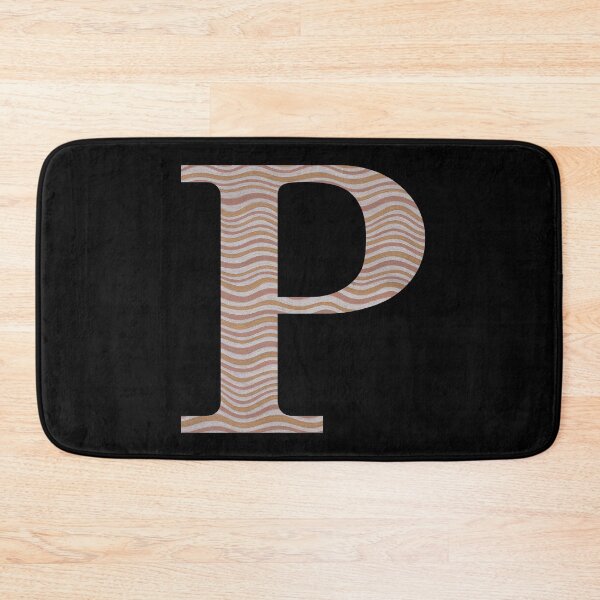 Item preview, Letter P Metallic Look Stripes Silver Gold Copper designed and sold by theartofvikki.