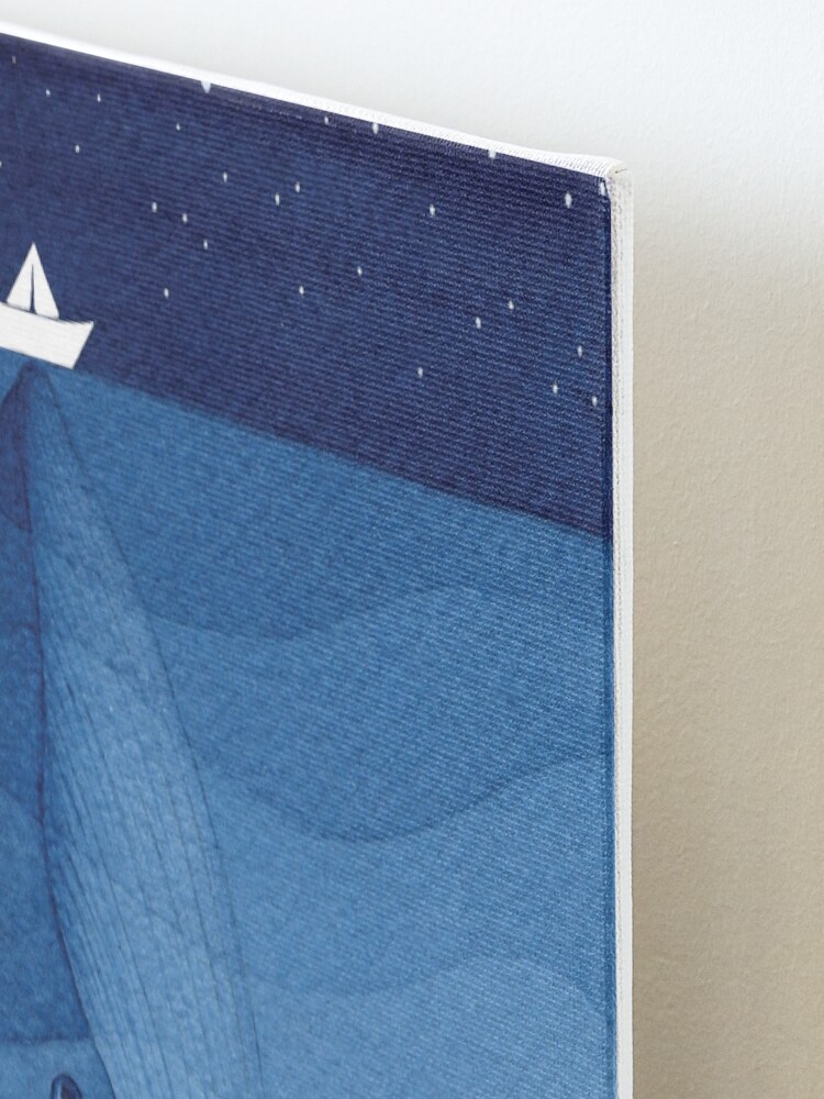 Alternate view of Blue whale, sea animal Mounted Print