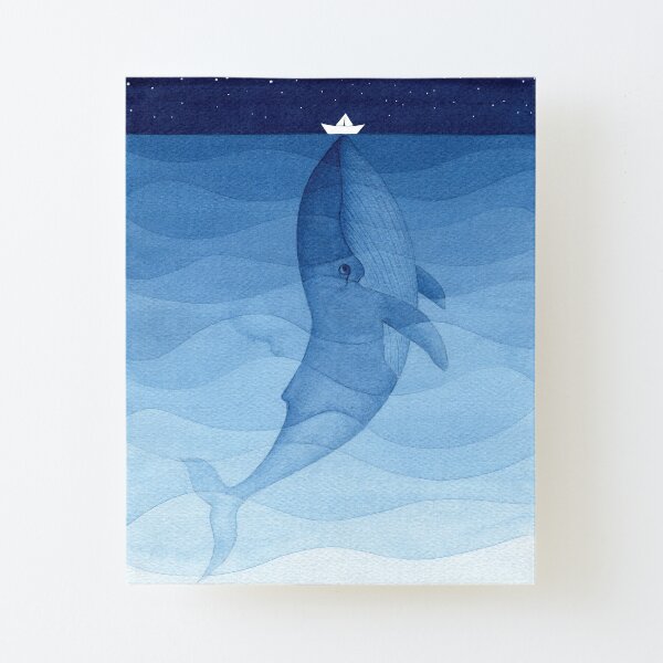 Blue whale, sea animal Canvas Mounted Print