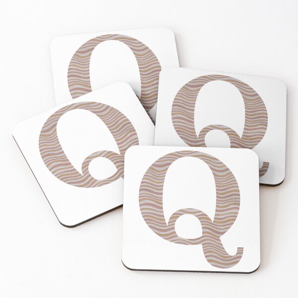 Item preview, Letter Q Metallic Look Stripes Silver Gold Copper designed and sold by theartofvikki.