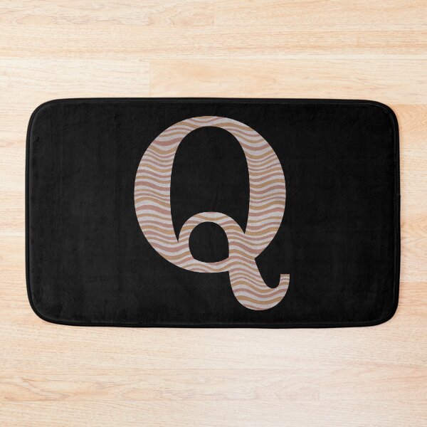 Item preview, Letter Q Metallic Look Stripes Silver Gold Copper designed and sold by theartofvikki.