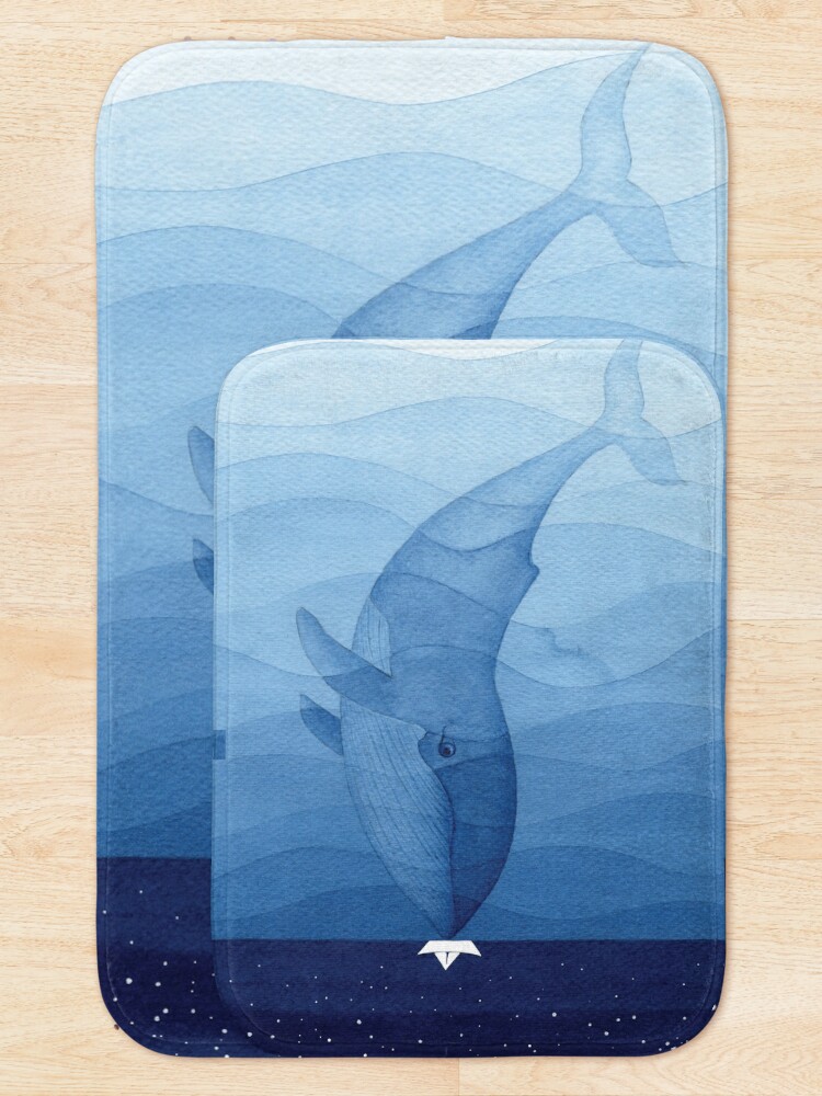 Alternate view of Blue whale, sea animal Bath Mat