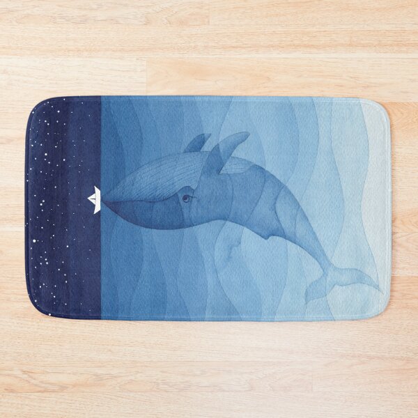 Blue whale, sea animal Bath Mat