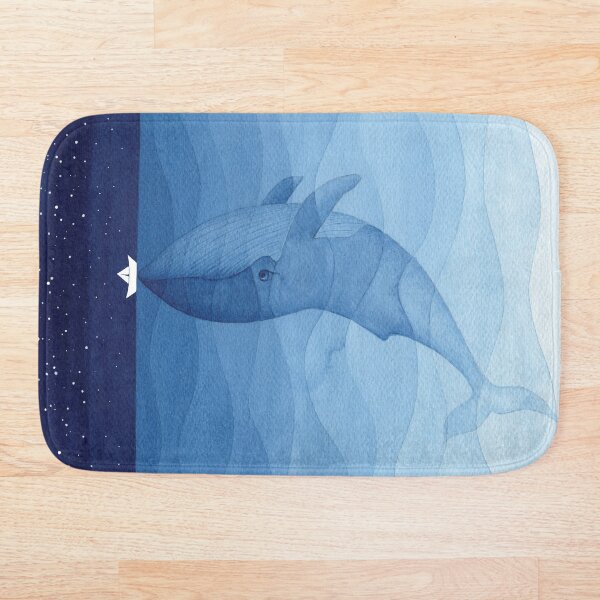 Blue whale, sea animal Bath Mat