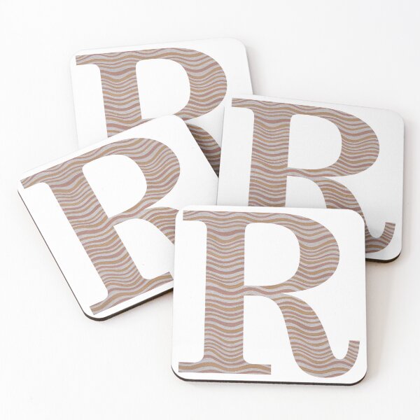 Item preview, Letter R Metallic Look Stripes Silver Gold Copper designed and sold by theartofvikki.