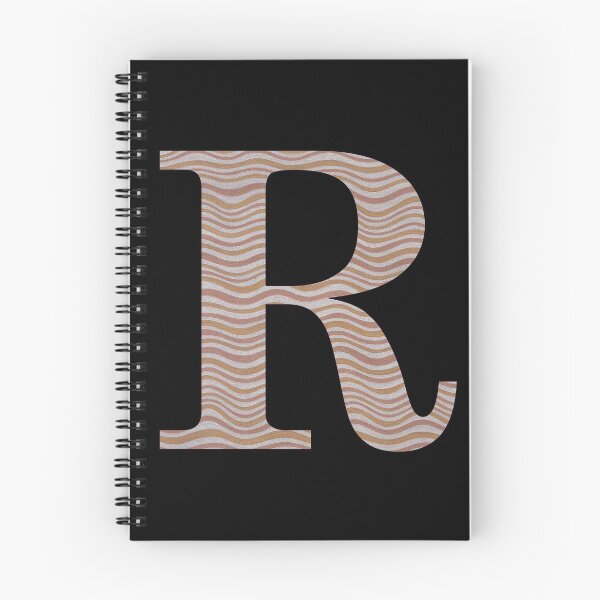 Item preview, Letter R Metallic Look Stripes Silver Gold Copper designed and sold by theartofvikki.