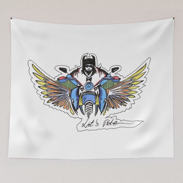 Item preview, Lets Ride Motorbike Motorcycle Rock N Roll Art designed and sold by HighArtDesigns.