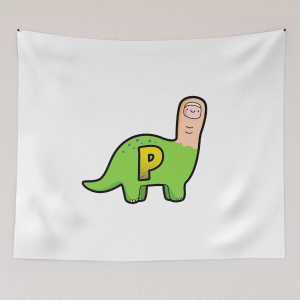 Item preview, Alphabet Letter P Cute Bron-toe-saurus Dinosaur   designed and sold by kidsmonogram.