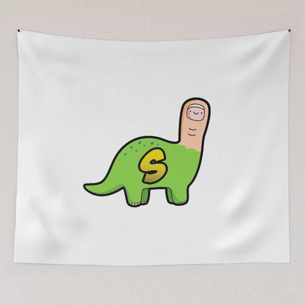 Item preview, Alphabet Letter S Cute Bron-toe-saurus Dinosaur   designed and sold by kidsmonogram.
