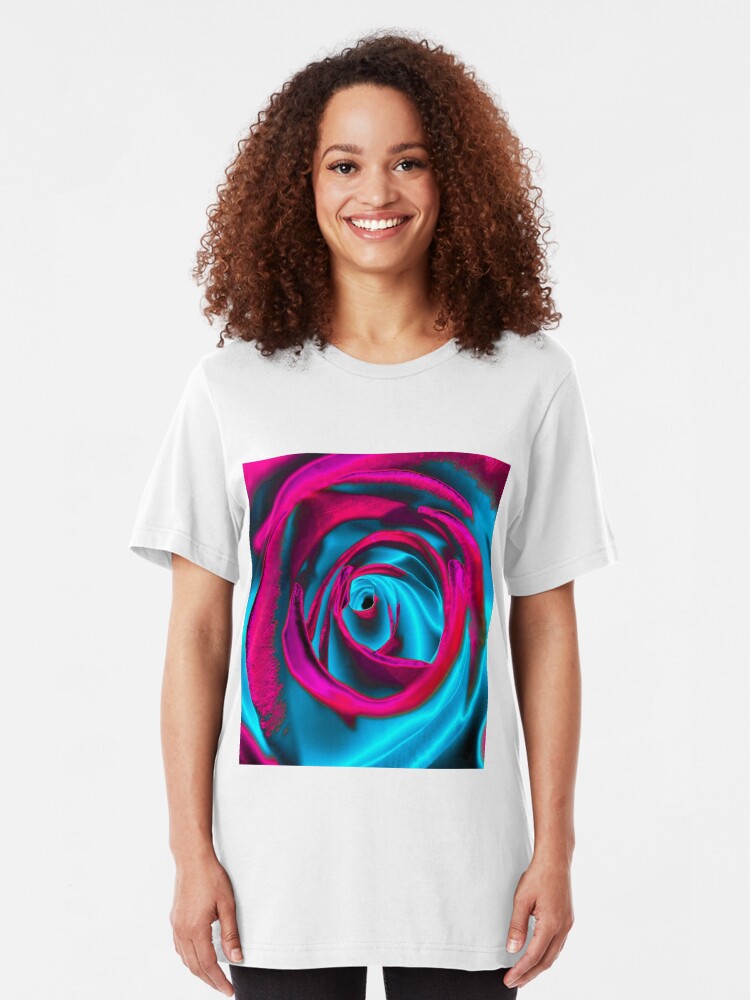 Alternate view of Velvet psychedelia - Rose design Slim Fit T-Shirt