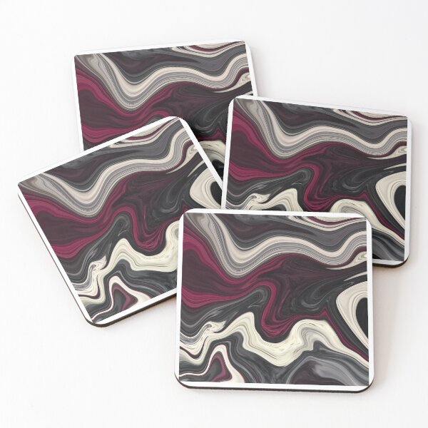 Item preview, Fluid Painting Marble Pattern Black Red Gray designed and sold by Patricia Piotrak.