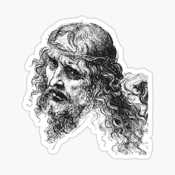 Aperçu de l'œuvre LA TÊTE DU CHRIST (dans la Galerie Brera, Milan) du livre électronique LES DESSINS DE LÉONARD DE VINCI 49 croquis et études à la plume et à l'encre du Maître créée et vendue par johndhalsted.