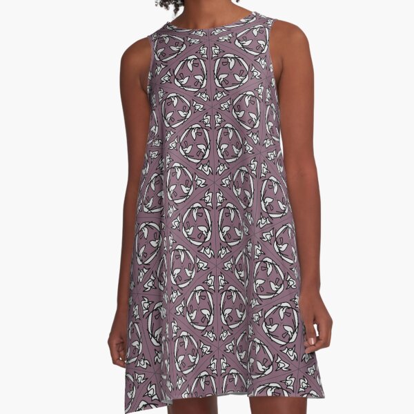 squiggle flight cycle abstract pattern A-Line Dress