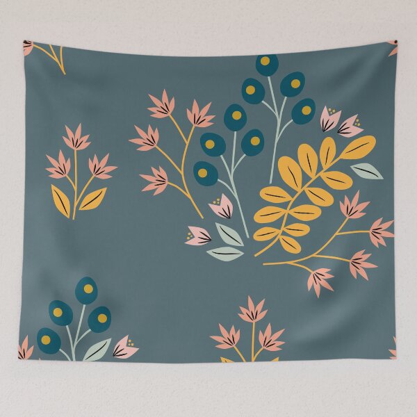 Item preview, Blue Florals designed and sold by inkblotcreative.