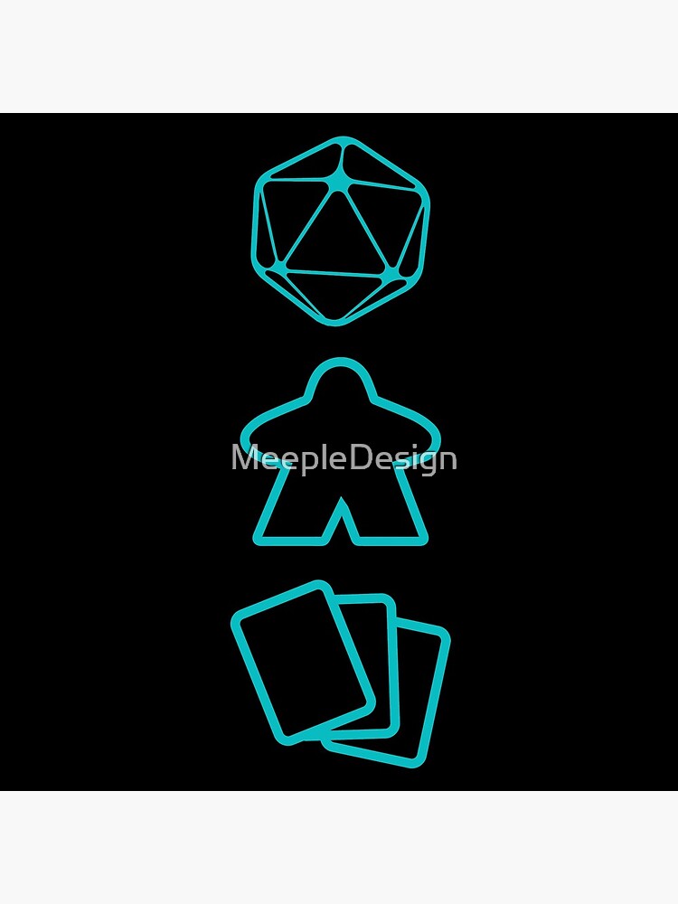 D20 Dice, Meeple and Cards - Board Game Inspired Graphic - Tabletop Gaming - BGG by MeepleDesign