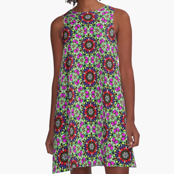 kaleido chaos flashy pattern A-Line Dress