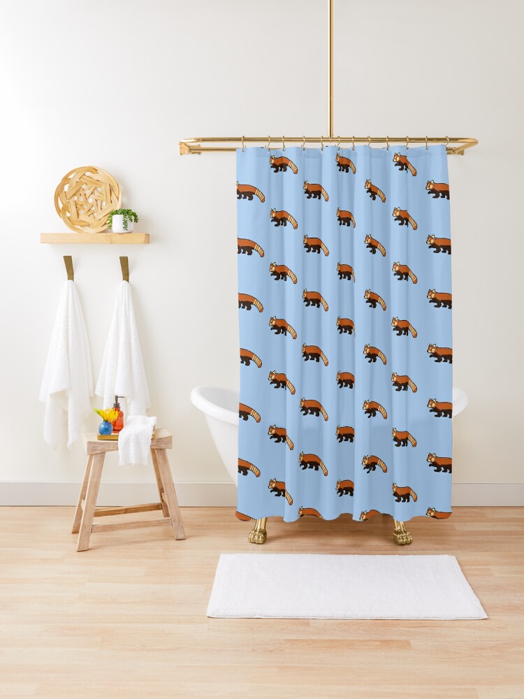 red panda shower curtain