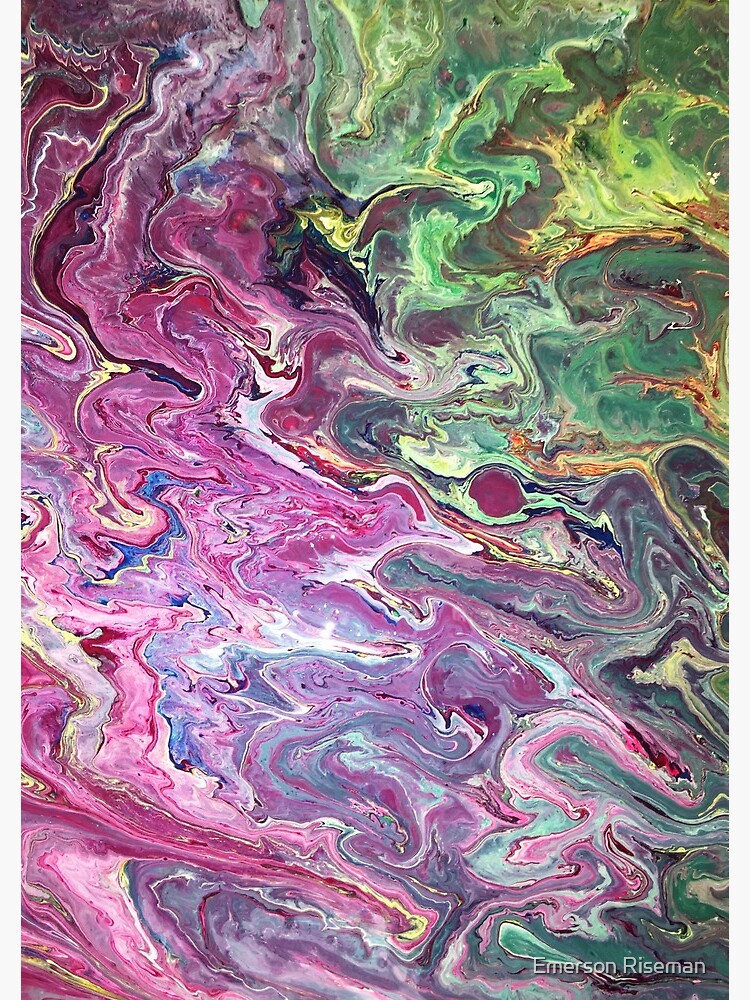 Purple and Green Acrylic Pour Painting by erriseman