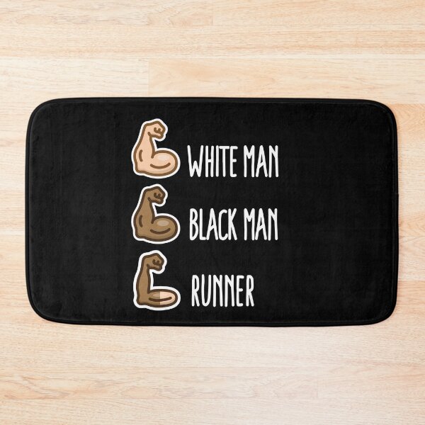 Item preview, White man Black man Runner funny running biceps designed and sold by LaundryFactory.